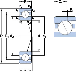 підшипник 7010 ACD/P4AH SKF